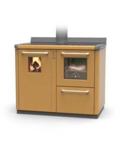 THERMOROSSI BOSKY F30 EVO COOKER IN CARAMEL WITH VITRIFIED BOILER MULTIFUEL