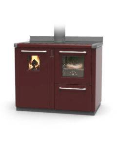 THERMOROSSI BOSKY F30 EVO COOKER IN RED WITH VITRIFIED BOILER MULTIFUEL