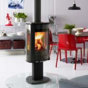 JOTUL F376 BLK 7KW STOVE INC 3 SIDED GLASS BASE