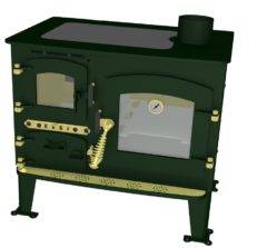 BUBBLE BACK CABIN COOKER SOLID FUEL MATT GREEN