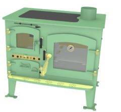 BUBBLE BACK CABIN COOKER SOLID FUEL MATT GREEN