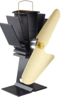 Stove Top Fan Black/golden (eco Friendly Warm Air)