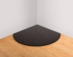 MORSO CURVED FRONT GLASS HEARTH PLATE BLACK